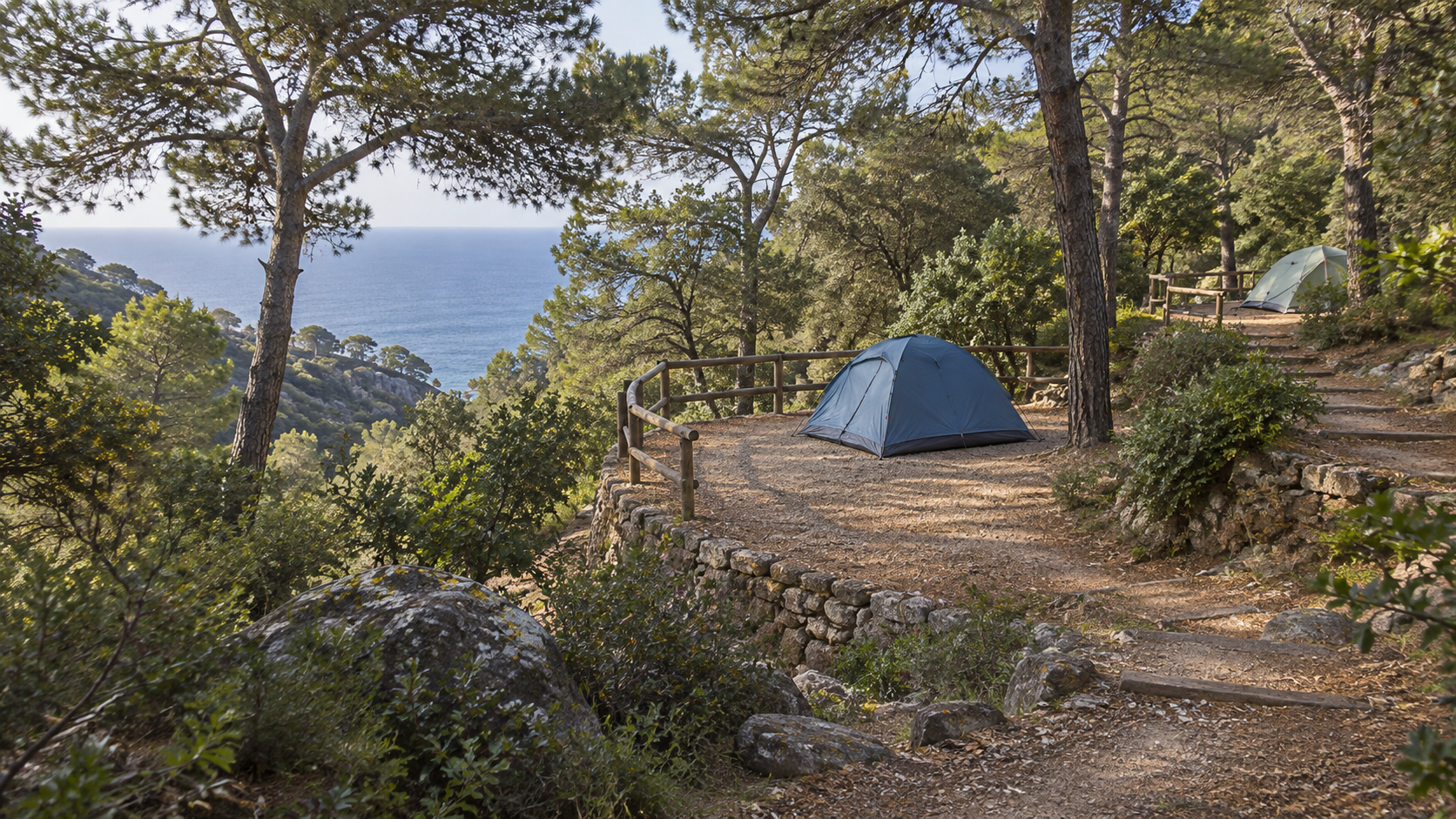 AI-gegenereerd sfeerbeeld, geen foto van de camping