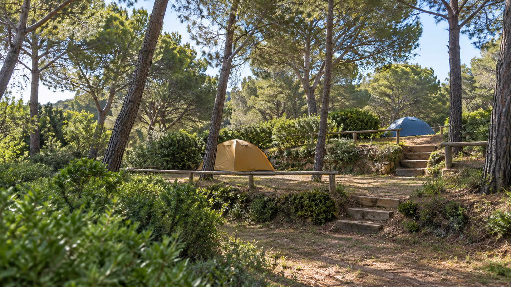 AI-gegenereerd sfeerbeeld, geen foto van de camping