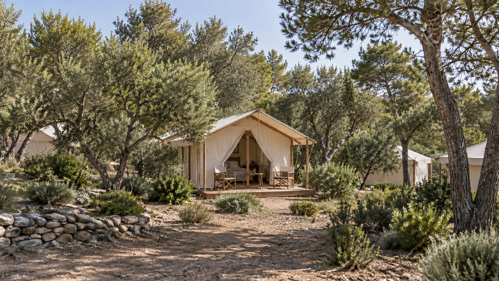 AI-gegenereerd sfeerbeeld, geen foto van de camping