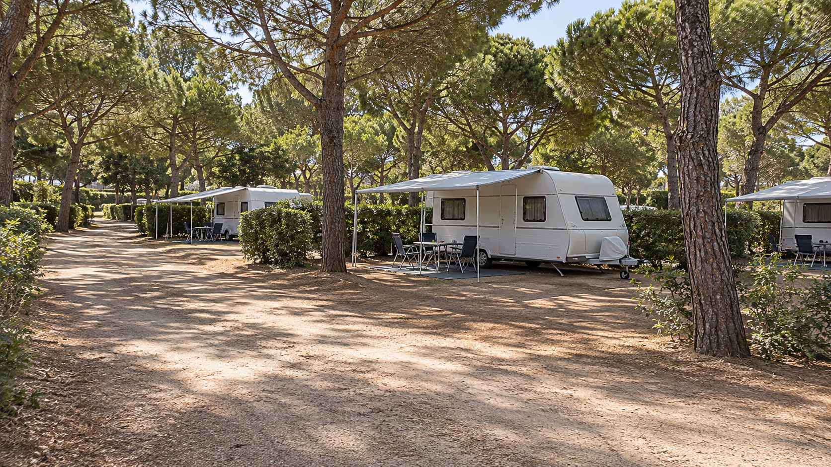 AI-gegenereerd sfeerbeeld, geen foto van de camping