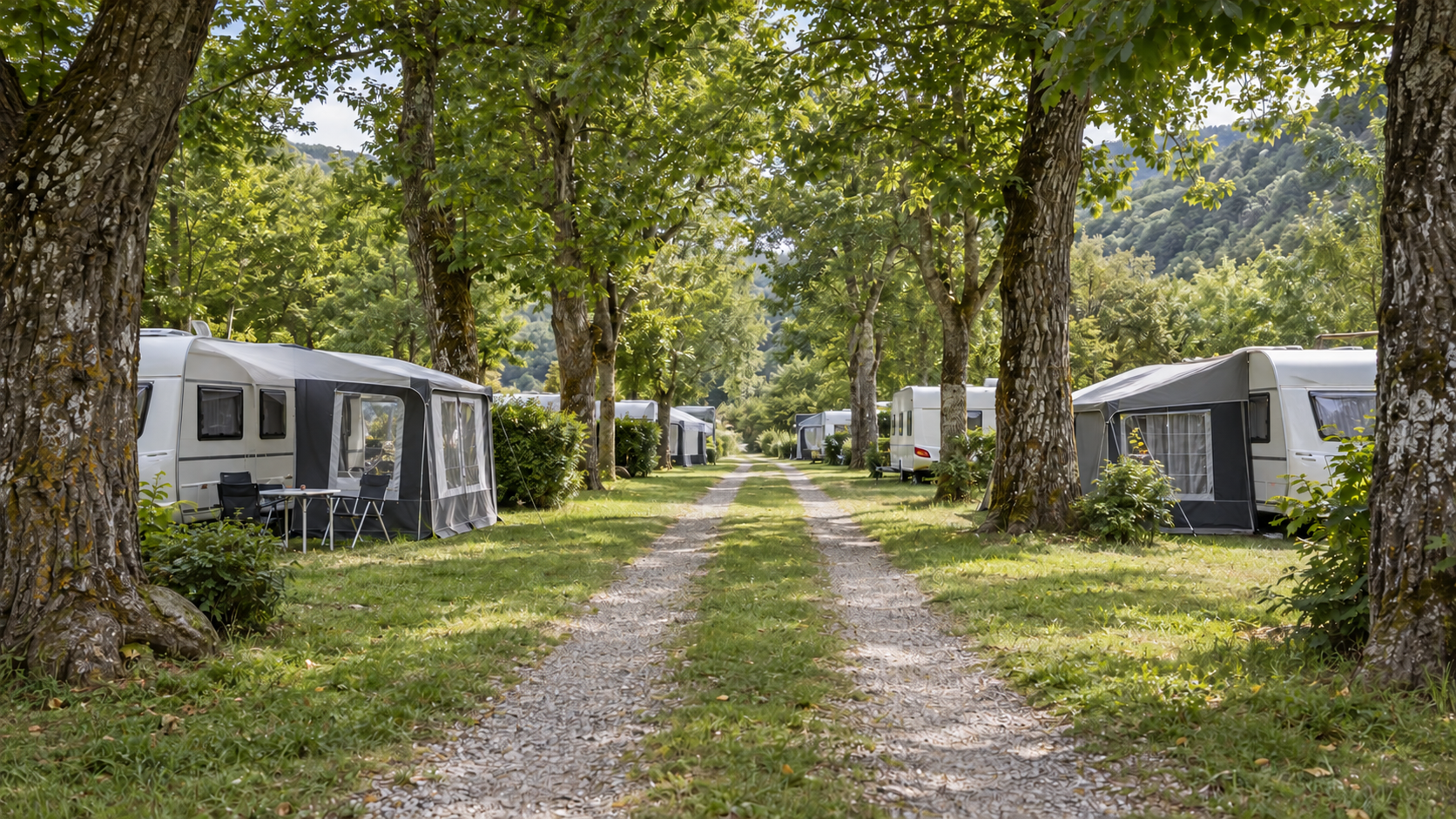 AI-gegenereerd sfeerbeeld, geen foto van de camping