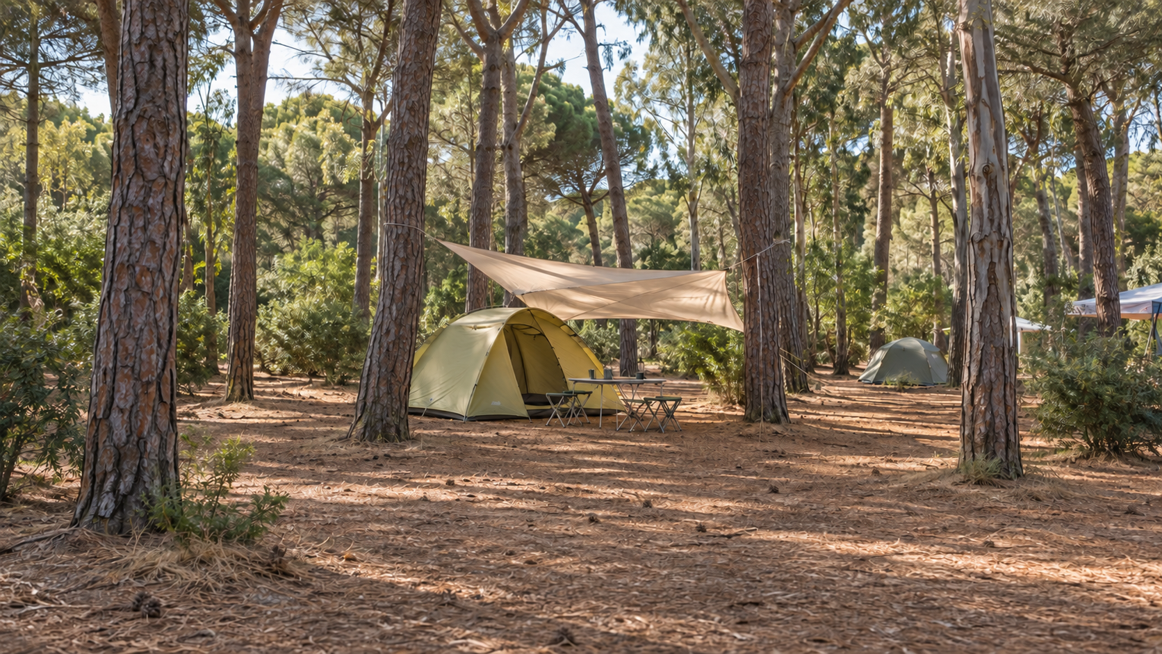 AI-gegenereerd sfeerbeeld, geen foto van de camping