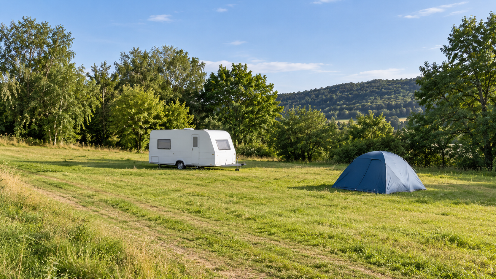 AI-gegenereerd sfeerbeeld, geen foto van de camping