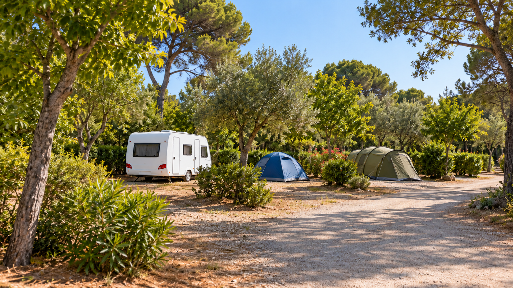 AI-gegenereerd sfeerbeeld, geen foto van de camping