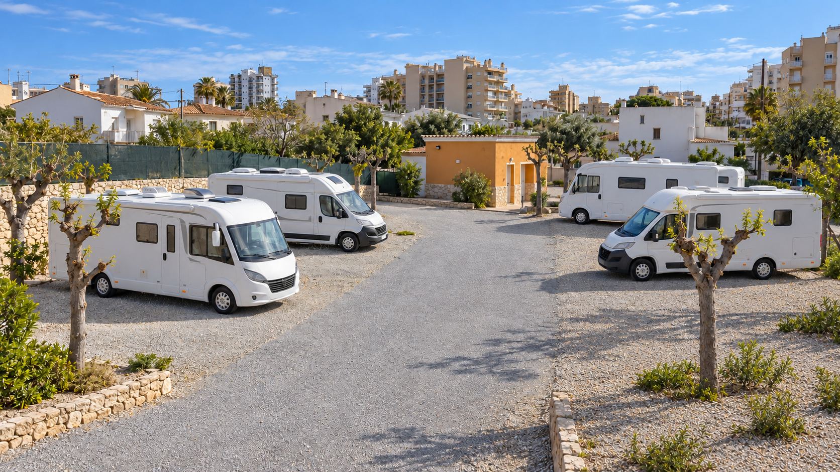 AI-gegenereerd sfeerbeeld, geen foto van de camping