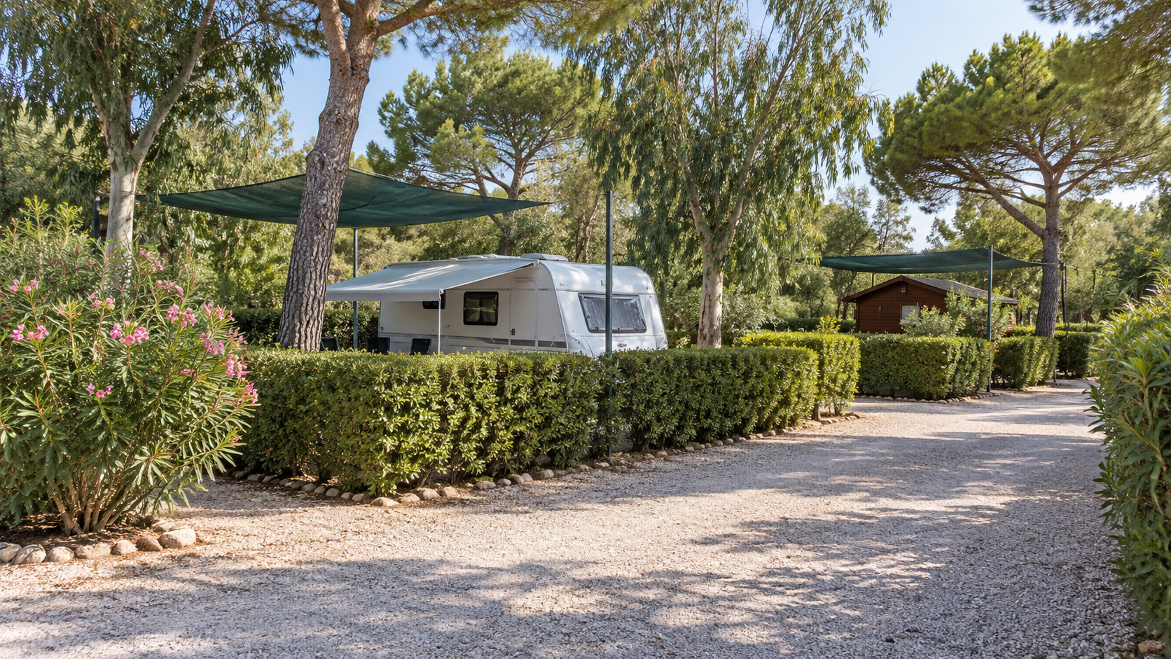 AI-gegenereerd sfeerbeeld, geen foto van de camping