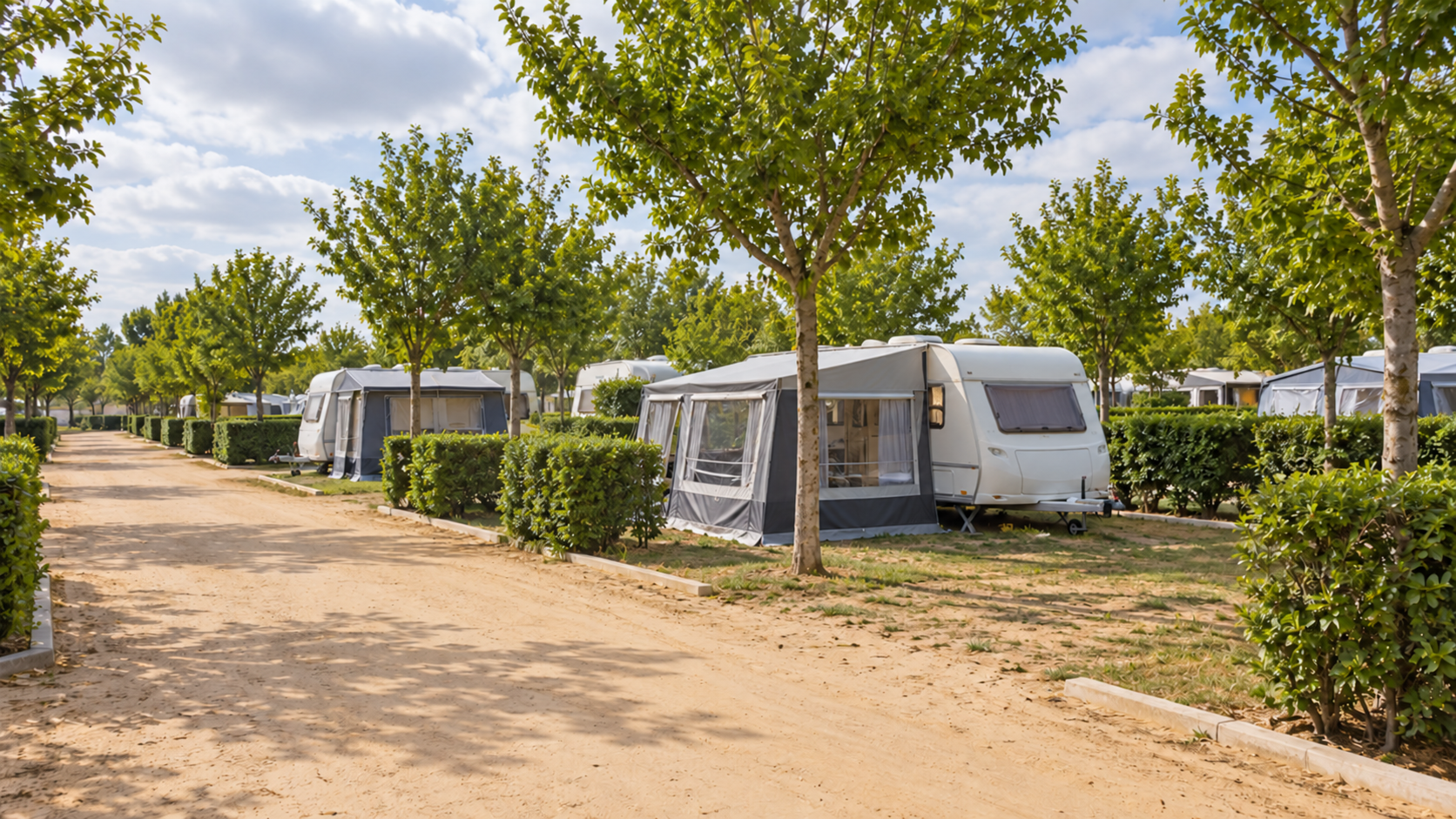 AI-gegenereerd sfeerbeeld, geen foto van de camping