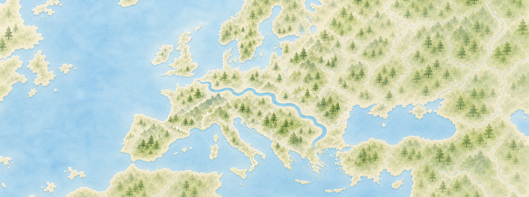 Geïllustreerde kaart van Europa